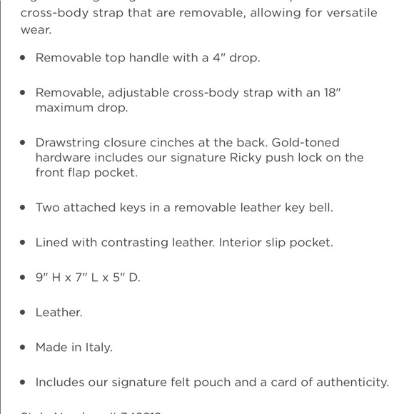 NWT Ralph Lauren drawstring handbag - Picture 6 of 6